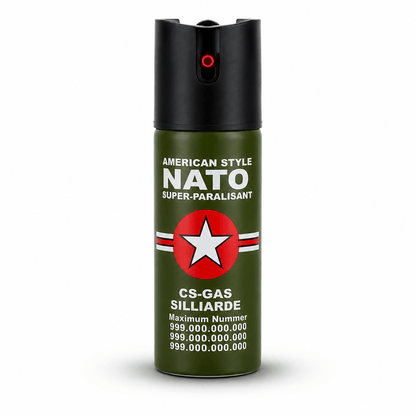 Spray au poivre NATO CS-GAS 60 ml – spray de défense personnelle avec buse Jet jusqu’à 3 m