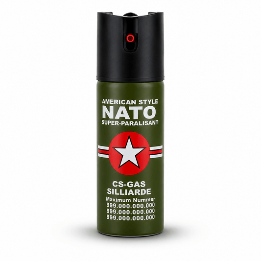 Spray au poivre NATO CS-GAS 60 ml – spray de défense personnelle avec buse Jet jusqu’à 3 m