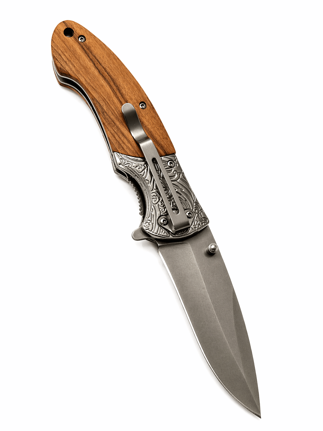 Couteau pliant Browning avec manche en bois – EDC et camping