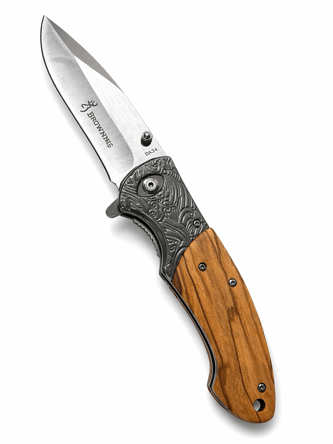 Couteau pliant Browning avec manche en bois – EDC et camping