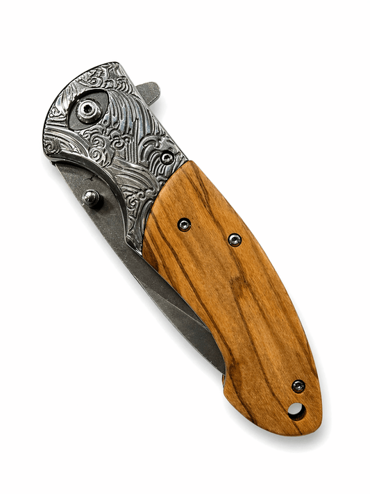 Couteau pliant Browning avec manche en bois – EDC et camping