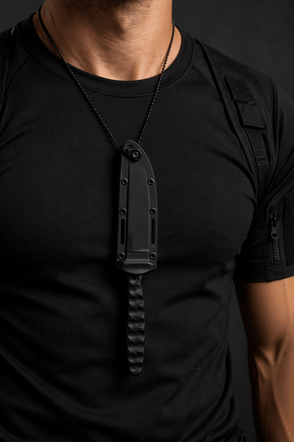 Couteau de cou SPIKE avec étui et chaîne – compact EDC
