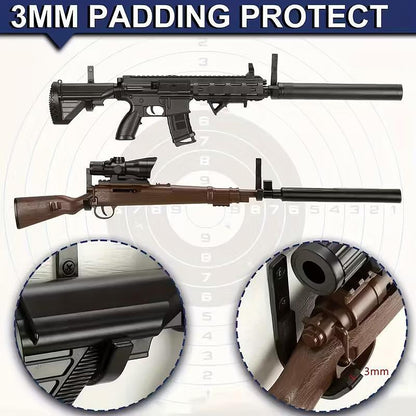 Support pour armes, lot de 2 crochets pour fusils, noir