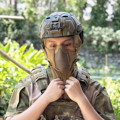 Cagoule tactique avec masque buccal intégré