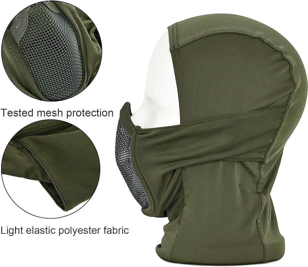 Cagoule tactique avec masque buccal intégré