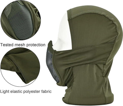 Cagoule tactique avec masque buccal intégré
