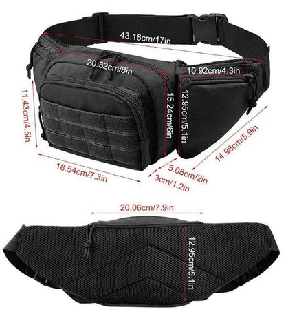 Sacoche tactique pour ceinture avec système MOLLE et compartiment pour pistolet 600D