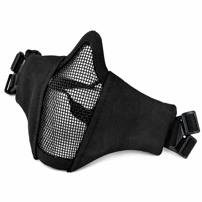Masque facial métallique tactique avec grille - protection buccale
