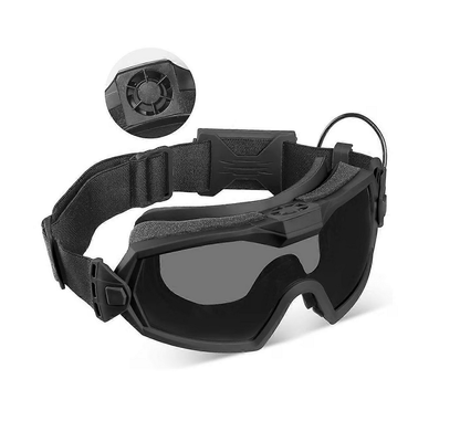 Masque de protection tactique, lunettes avec ventilateur intégré, anti-buée