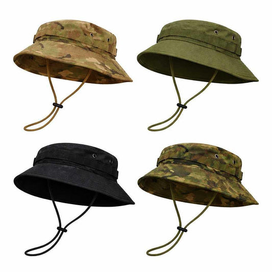 Casquette tactique type Bucket - avec cordon et aérations