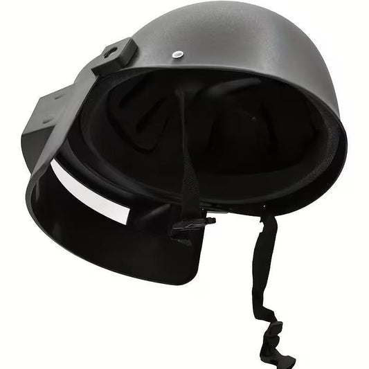 Casque de protection tactique avec visière – style SWAT, noir