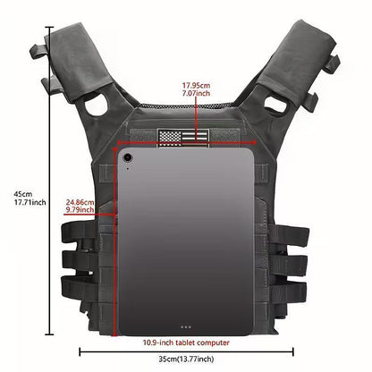 Gilet tactique Plate Carrier, système MOLLE, réglable