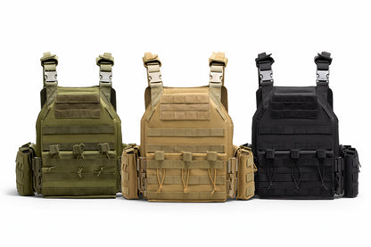 Gilet tactique Plate Carrier, système MOLLE, avec modules - réglable