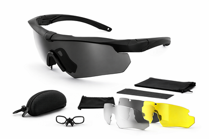 Lunettes de protection polarisées tactiques avec 3 verres interchangeables – résistantes aux chocs