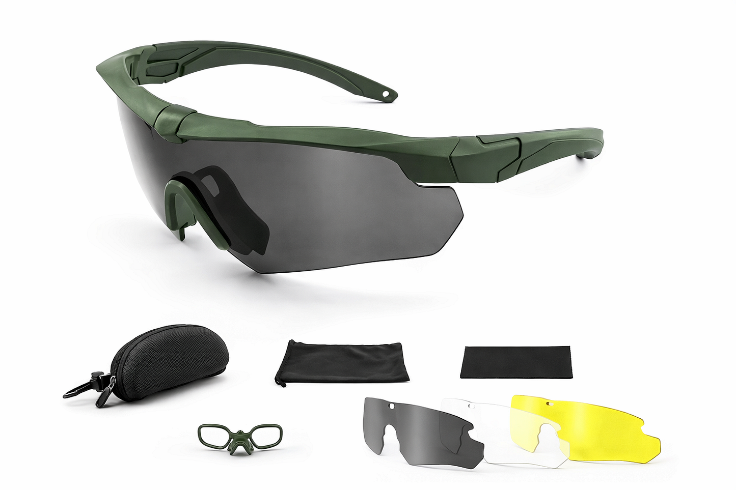 Lunettes de protection polarisées tactiques avec 3 verres interchangeables – résistantes aux chocs