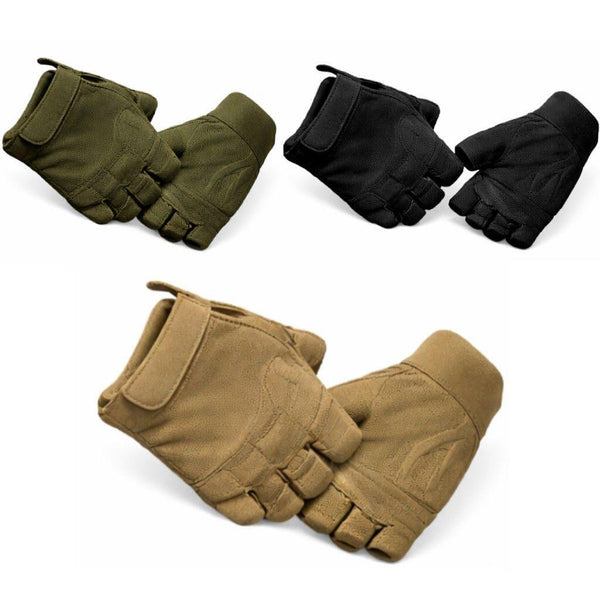 Gants tactiques sans doigts avec protection renforcée