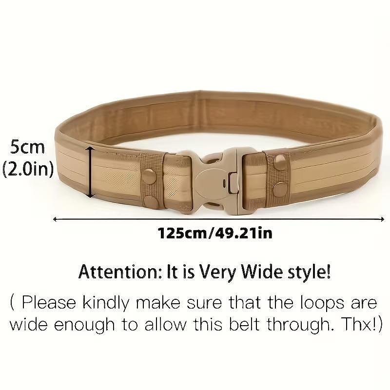 Ceinture tactique large 5 cm avec boucle rapide, 125 cm