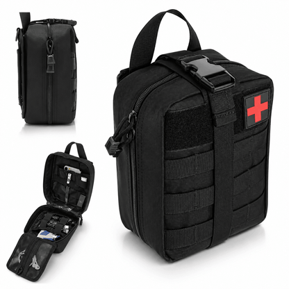 Trousse de premiers soins tactique MOLLE BlackAirsoft Rip-Away, sac médical de premiers secours