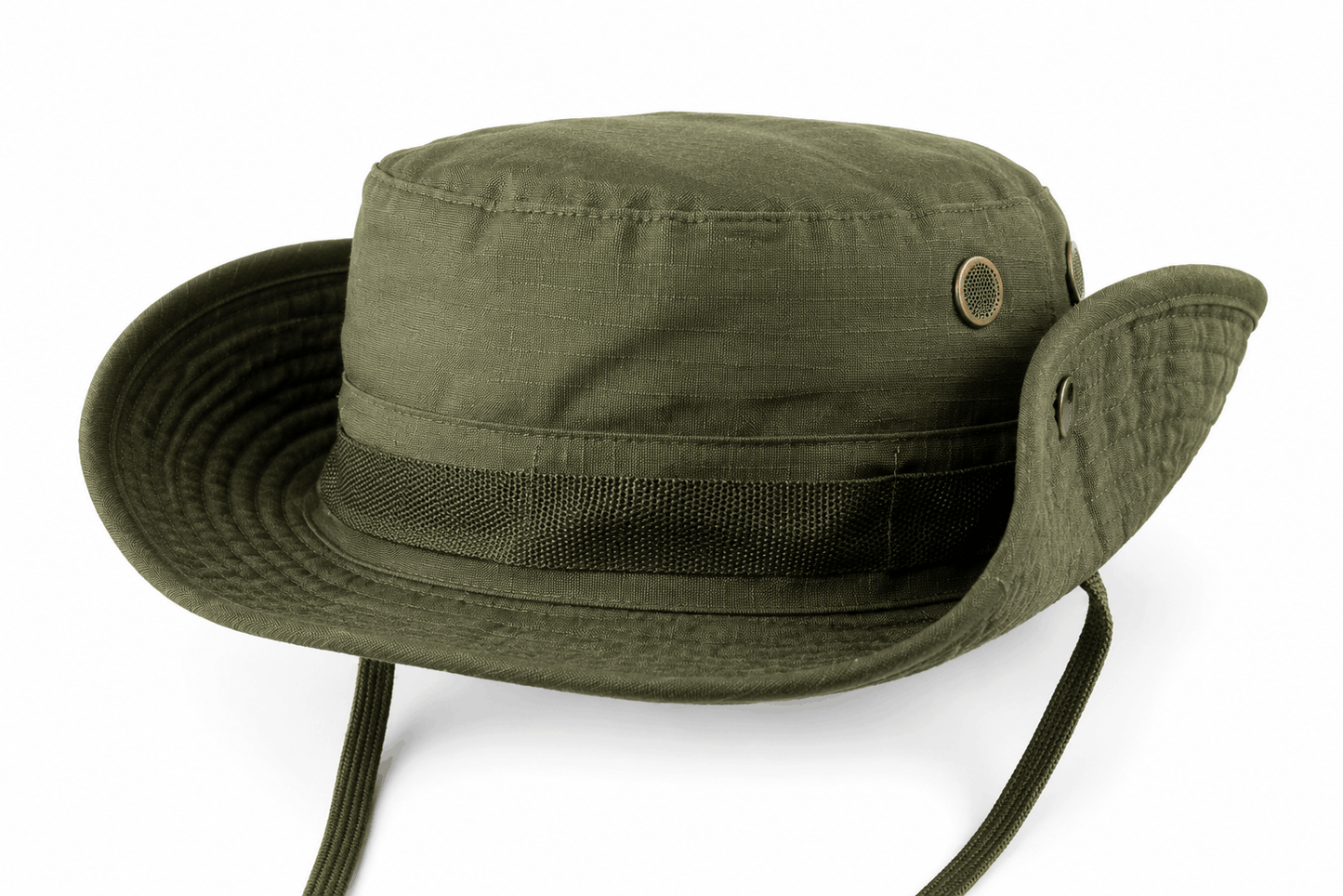 Chapeau tactique Black Airsoft BOONIE – avec cordon et aérations