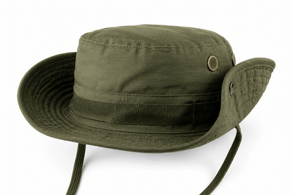 Chapeau tactique Black Airsoft BOONIE – avec cordon et aérations