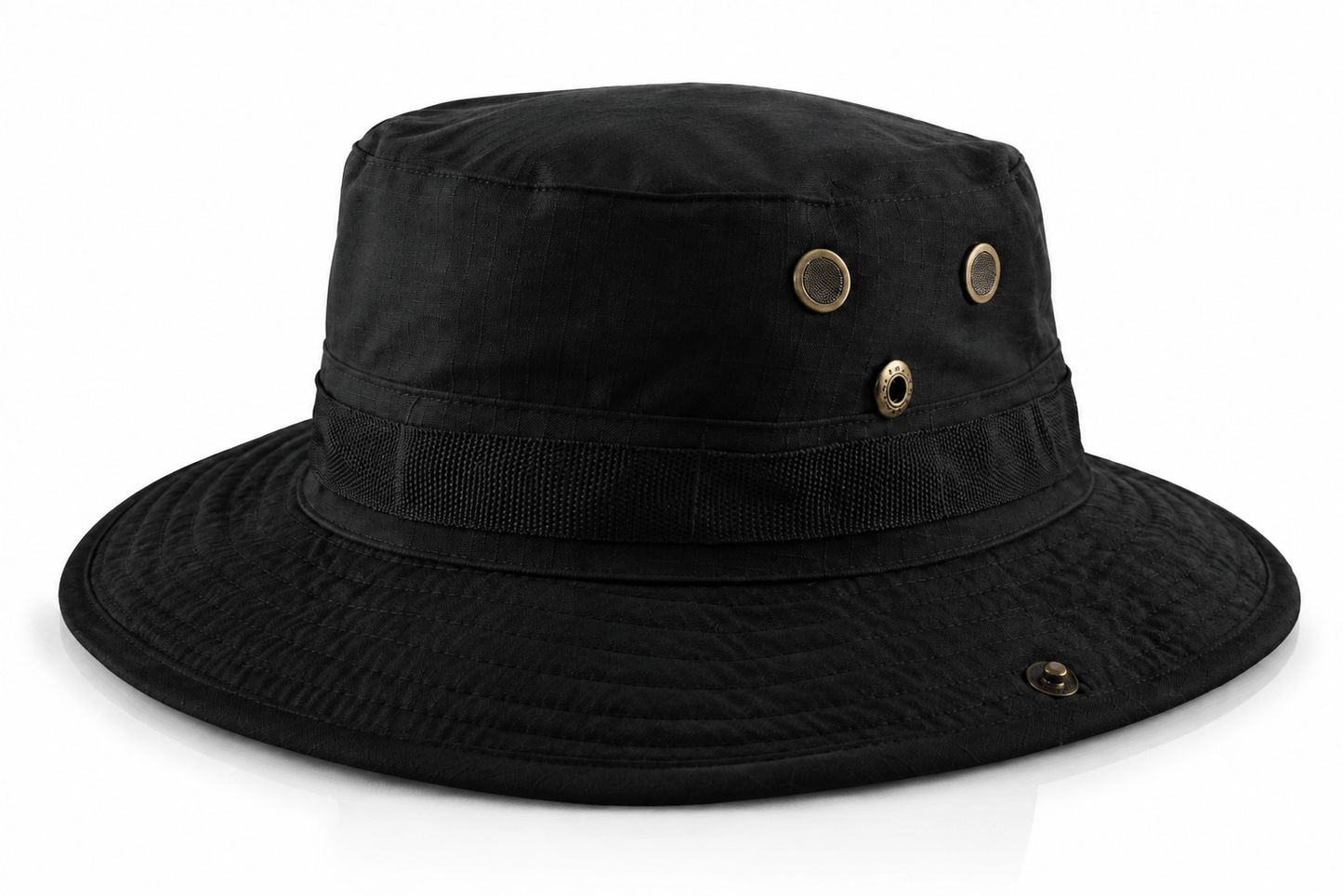 Chapeau tactique Black Airsoft BOONIE – avec cordon et aérations