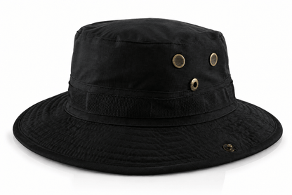 Chapeau tactique Black Airsoft BOONIE – avec cordon et aérations