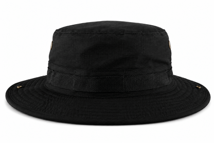 Chapeau tactique Black Airsoft BOONIE – avec cordon et aérations