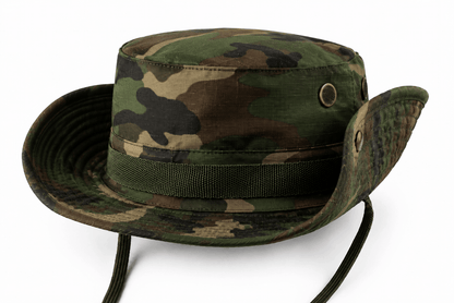 Chapeau tactique Black Airsoft BOONIE – avec cordon et aérations