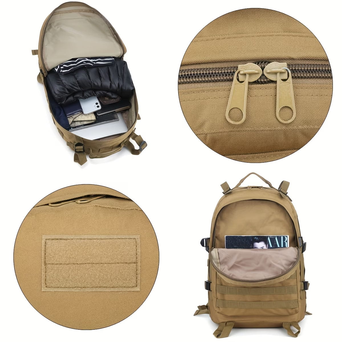 Sac à dos tactique de randonnée 30L avec système MOLLE