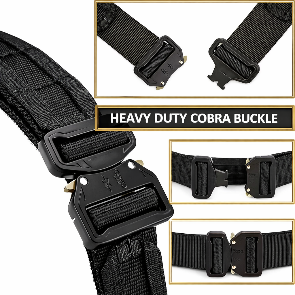 Ceinture tactique MOLLE avec ceinture intérieure et boucle métallique - 130 cm