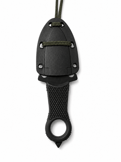 Couteau tactique Halo Black Airsoft pour cou avec étui