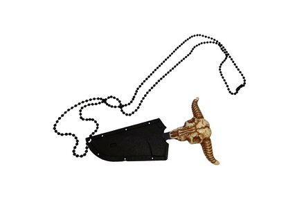 Couteau de cou avec étui et pendentif tête de taureau
