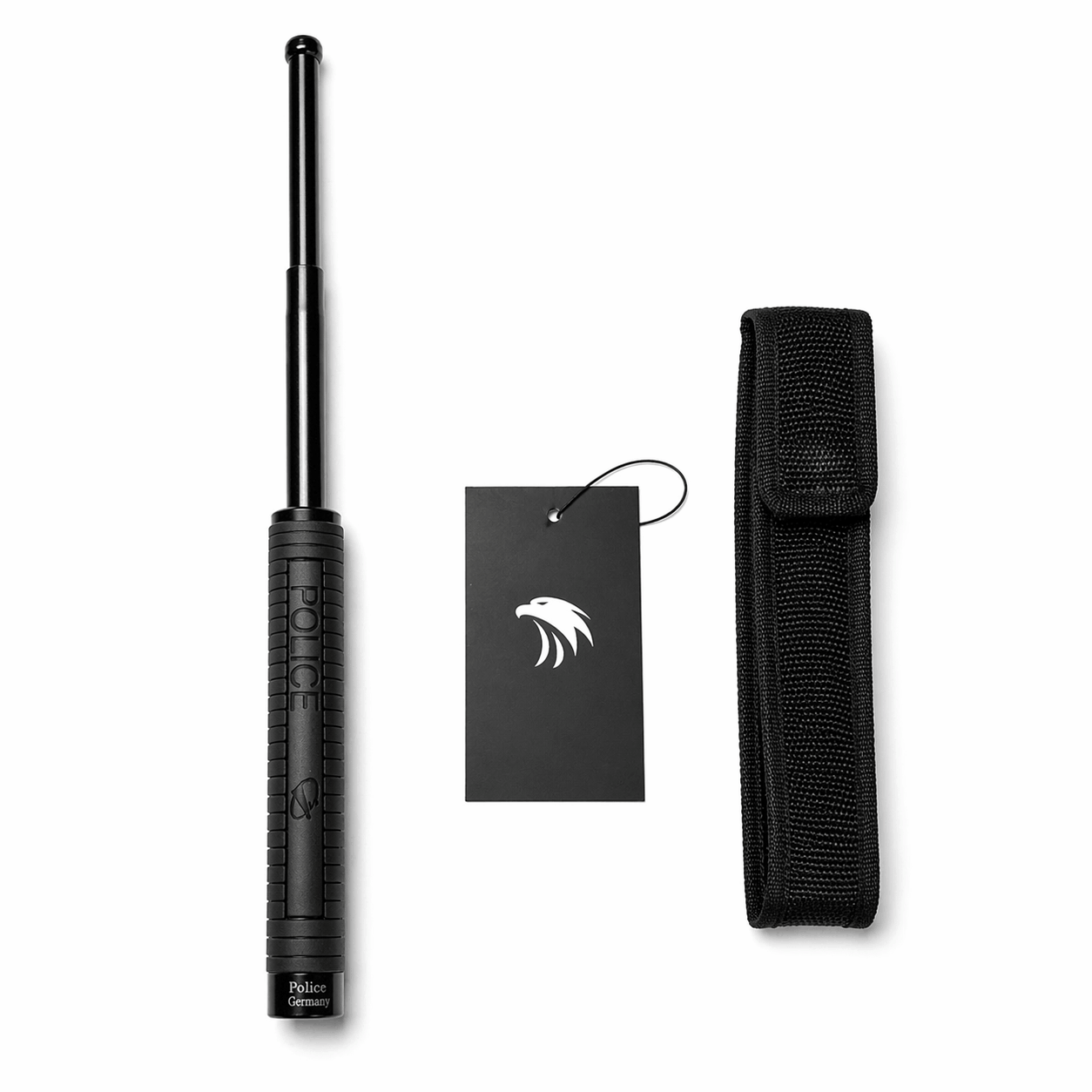 Bâton télescopique en acier Black Airsoft POLICE 60 cm avec étui